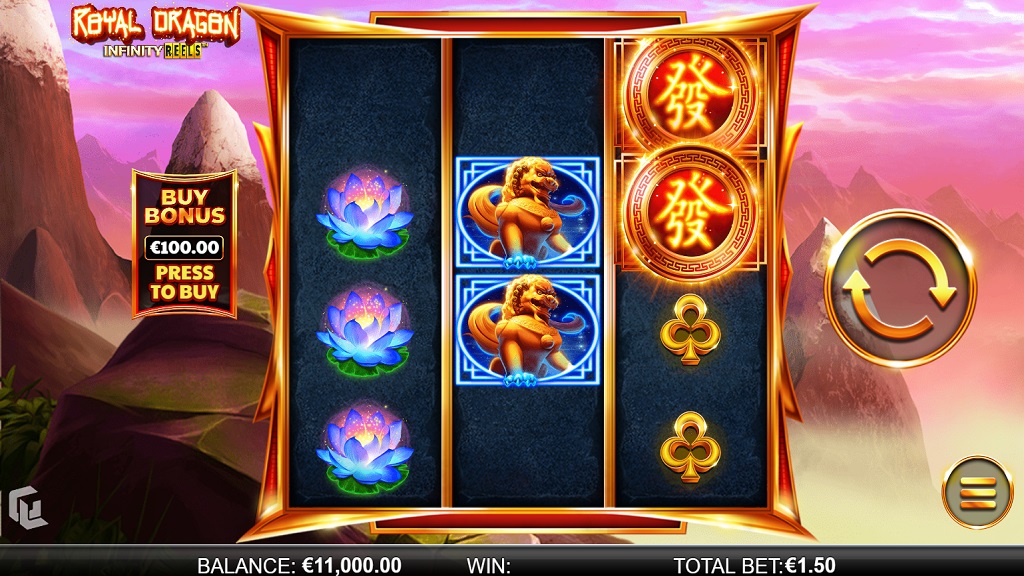 Screenshot of Royal Dragon Infinity Reels slot from Yggdrasil Gaming