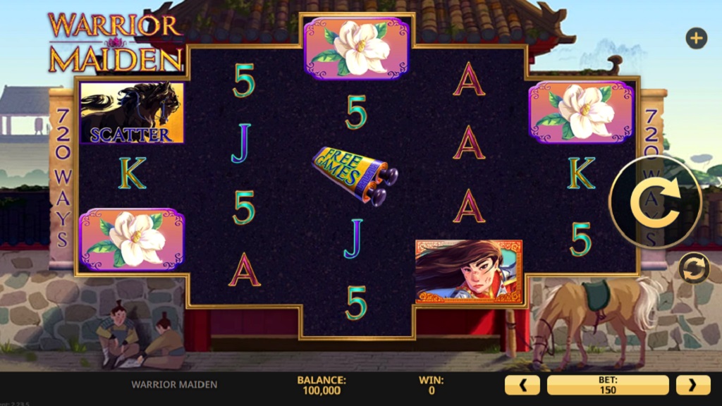 Screenshot of Warrior Maiden slot from High 5