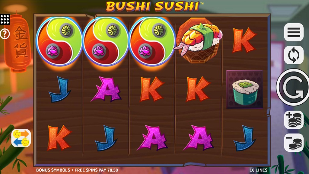 Screenshot of Bushi Sushi slot from Microgaming