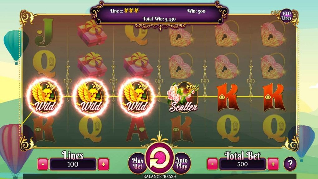 Screenshot of Valentine's Fortune slot from Spinmatic