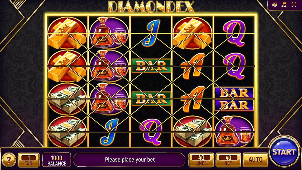 Screenshot of Diamondex slot from InBet